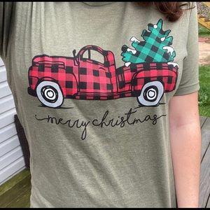 Buffalo plaid Merry Christmas tee!